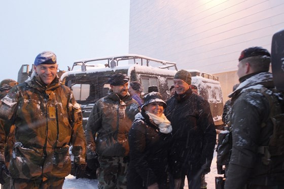 Forsvarsminister Frank Bakke-Jensen og den nederlandske forsvarsministeren Ank Bijleveld besøkte nederlandske og norske soldater i Indre Troms 21. januar 2020.