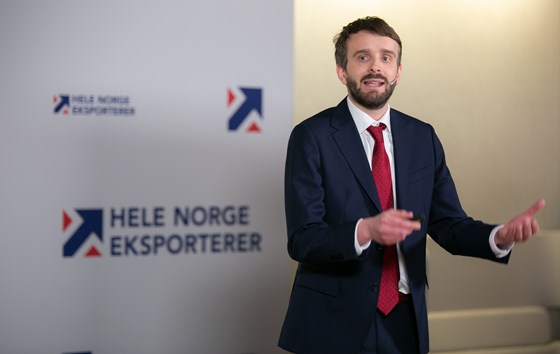 Næringsminister Jan Christian Vestre presenterer «Hele Norge eksporterer».