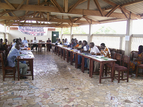 Figur 5.3 Lokalsamfunn utarbeider sine egne resolusjonstekster for å forhindre
 barnearbeid i Elfenbenskysten.