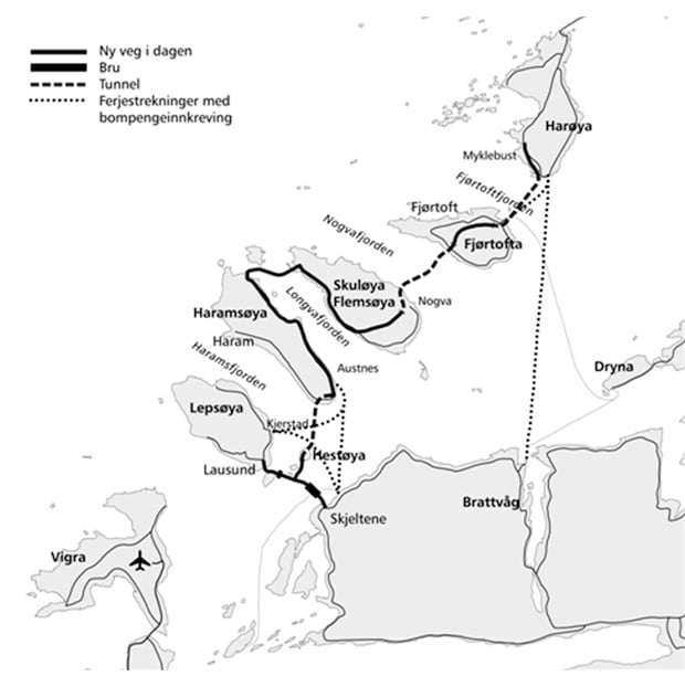 Figur 4.4 Kart over fv 659 Nordøyvegen 