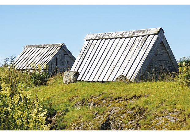 Figur 4.12 E-hus på Skjærvær, den vestlige og ytterste delen av Vegaøyan verdensarvområde, Vega, Nordland