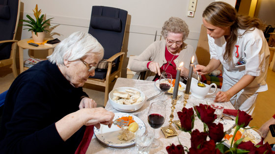 Matglede på sykehjem.