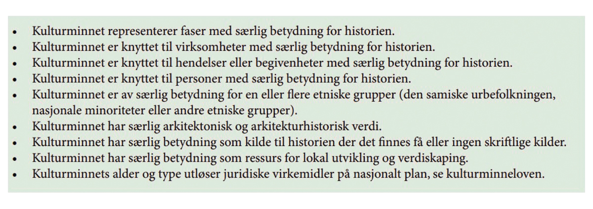 Figur 4.2 Kriterium for vekting av verdi