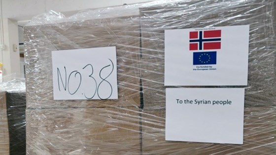 Norwegian medical supplies that will be sent to Syria