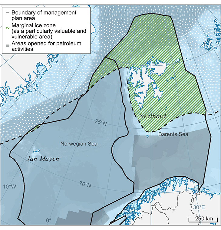 Figure 2.23 Updated delimitation of the marginal ice zone as a particularly valuable and vulnerable area based on ice data for the 30-year period 1985–2014.