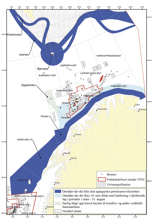 Figur 7.1 Rammer for petroleumsvirksomhet i Barentshavet – Lofoten