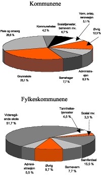 Figur 5.4 Sammensetningen av kommunesektorens utgifter. 2003