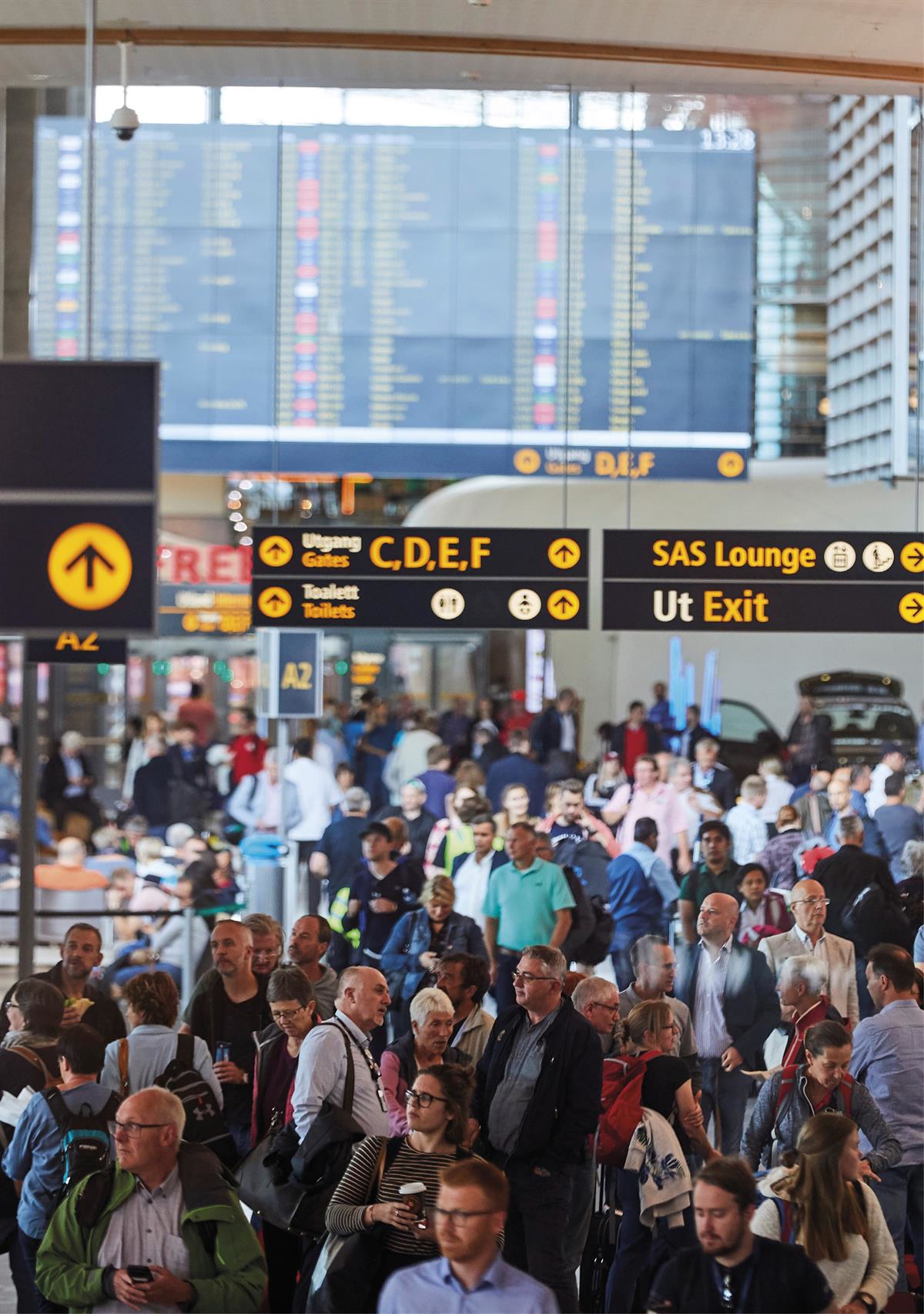 Photo from inside a busy airport