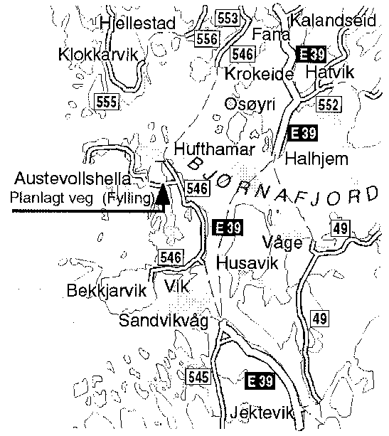 Figur 4.2 Oversiktskart Huftarøy - Hundvåkøy