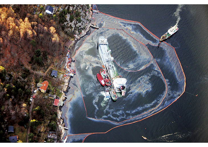 Figur 5.1 Lasteskipet MV «Crete Cement» grunnstøtte utenfor Nesodden i Oslofjorden 19. november 2008.
