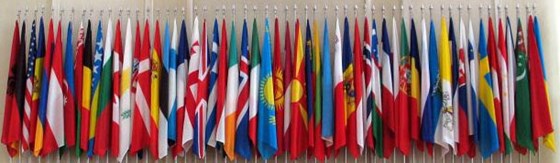 Flagg fra alle medlemsland i OSSE