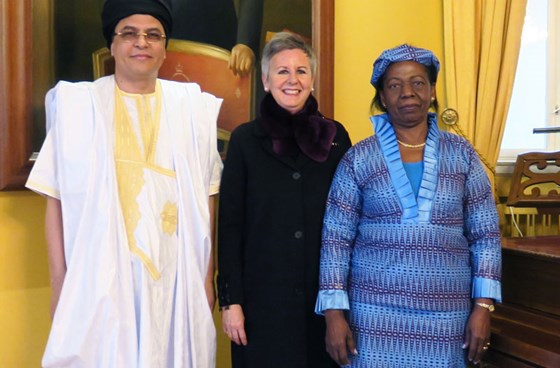 Ambassadørene fra (fv) Mauritania, Luxemburg og DR Kongo