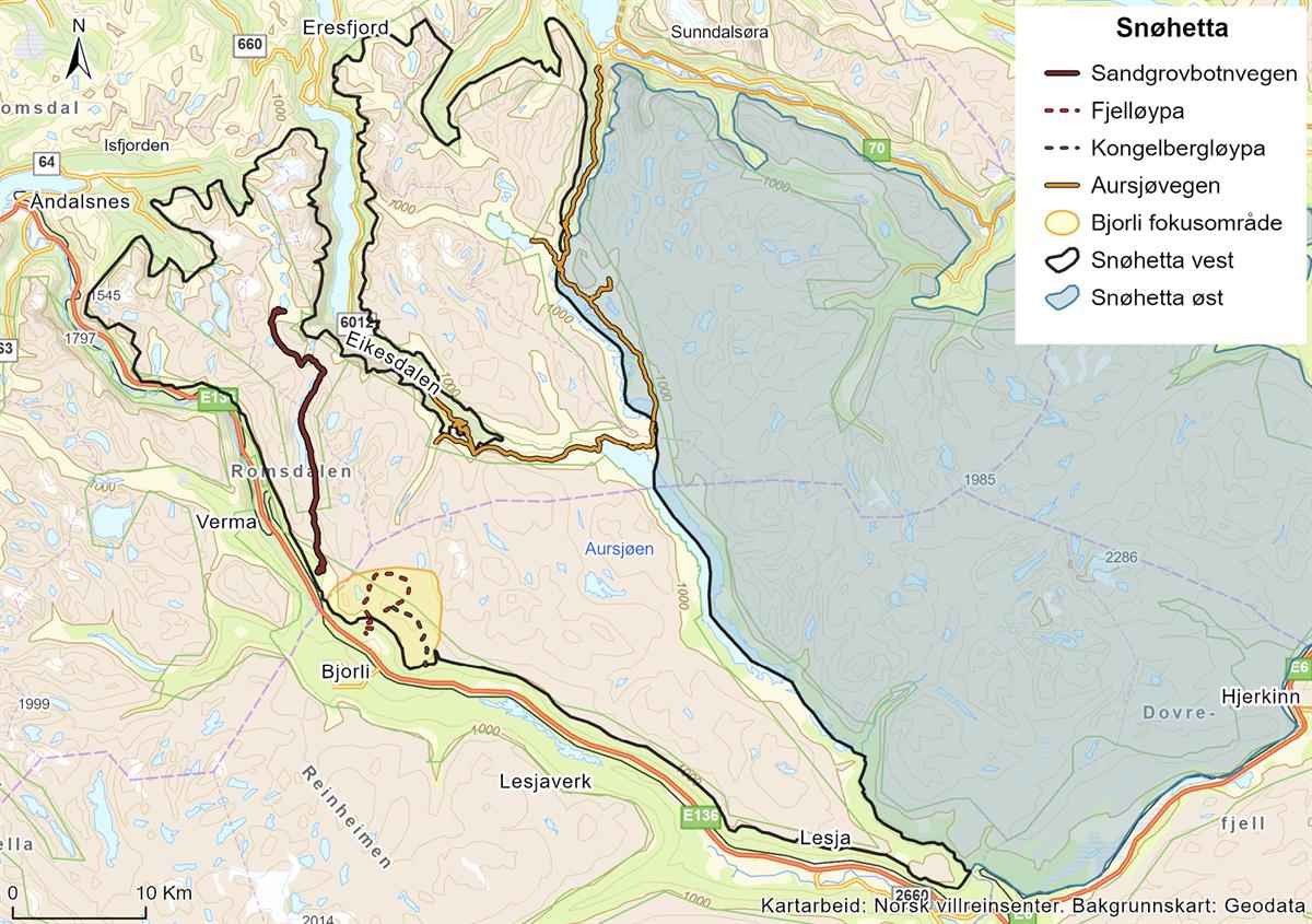 Oversiktskart over tiltakspakke 8