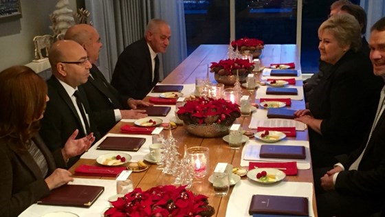 Statsministerens møte med vinnerne av Nobels fredspris 2015.