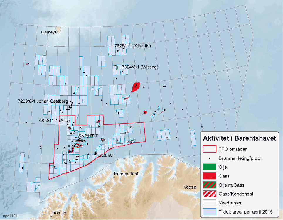 Figur 4.8 Leteaktivitet i Barentshavet
