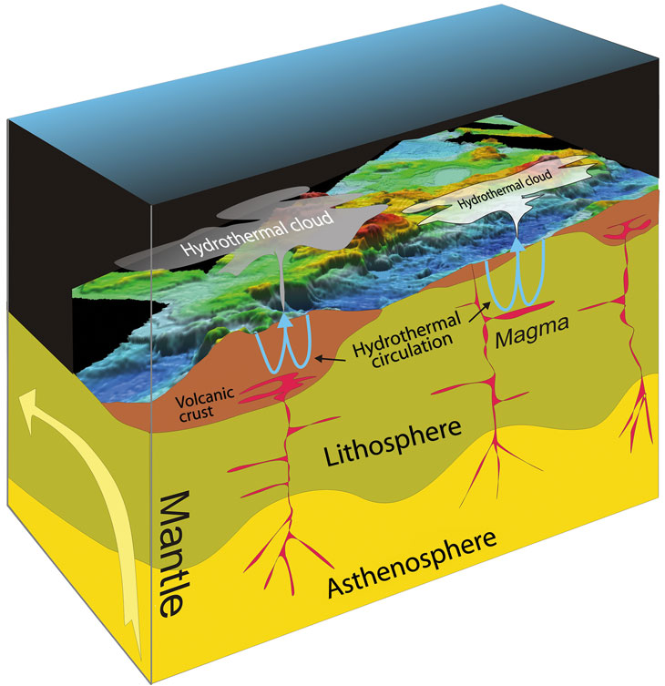 Figure 3.7 Geodynamic processes in the deep sea.