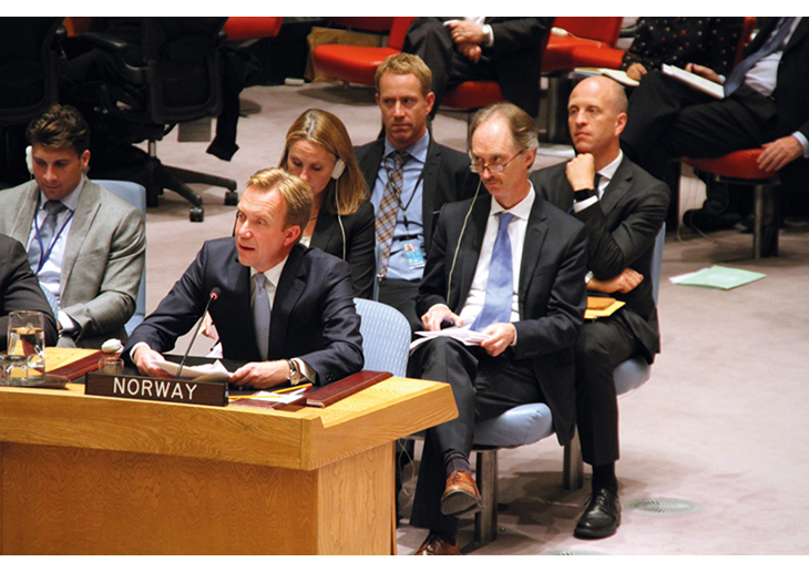 Figur 3.5 USA, New York. Utenriksminister Børge Brende i FNs sikkerhetsråd. 
