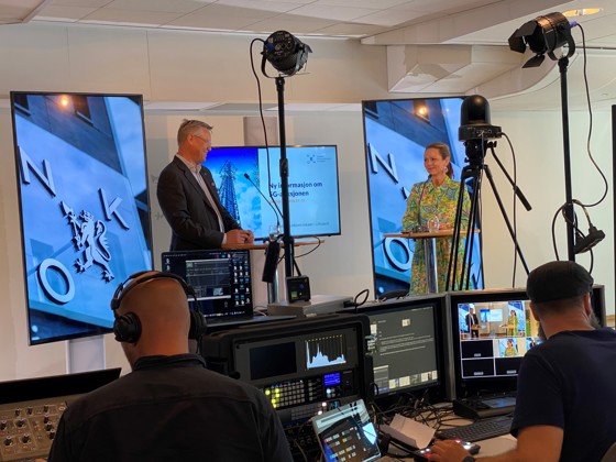 Direktør i Nkom, Pål Wien Espen, og statsråd Linda Hofstad Helleland