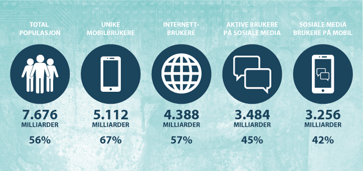 Figur 2.3 Tilgang og bruk globalt, 2019
