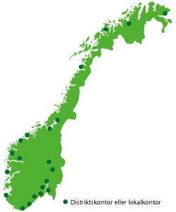 Figur 3.6 Innovasjon Norges tilstedeværelse i Norge 
