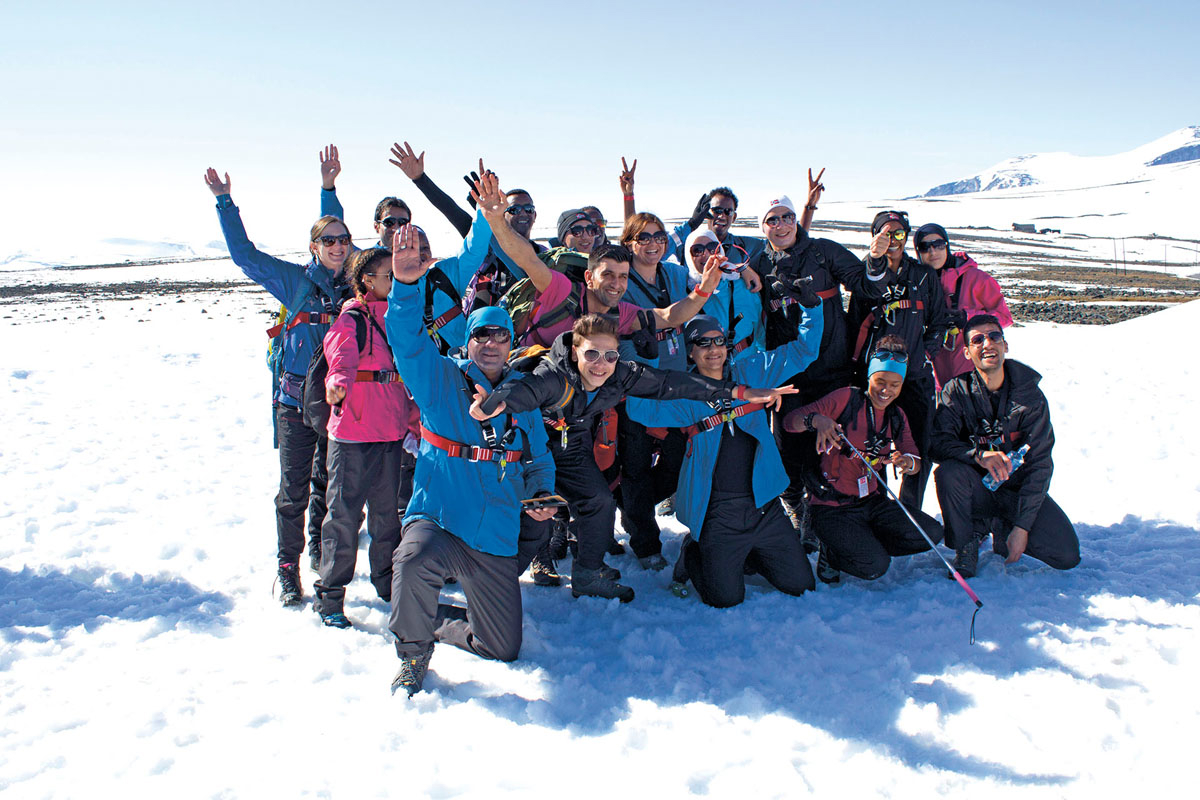 Turfølge på vei til Galdhøpiggen