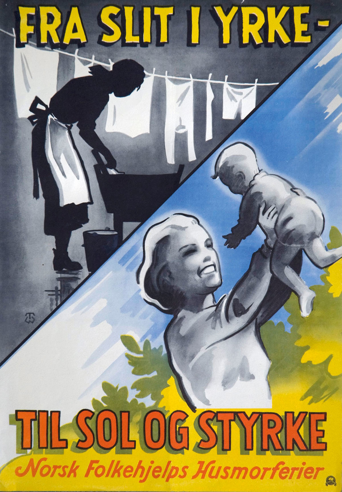 Plakat om husmorferie fra 1970-åra