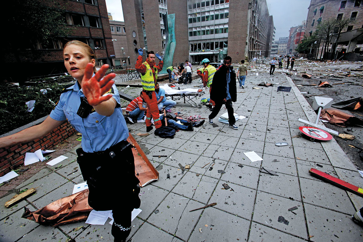 Regjeringskvartalet etter bombingen 22. juli 2011