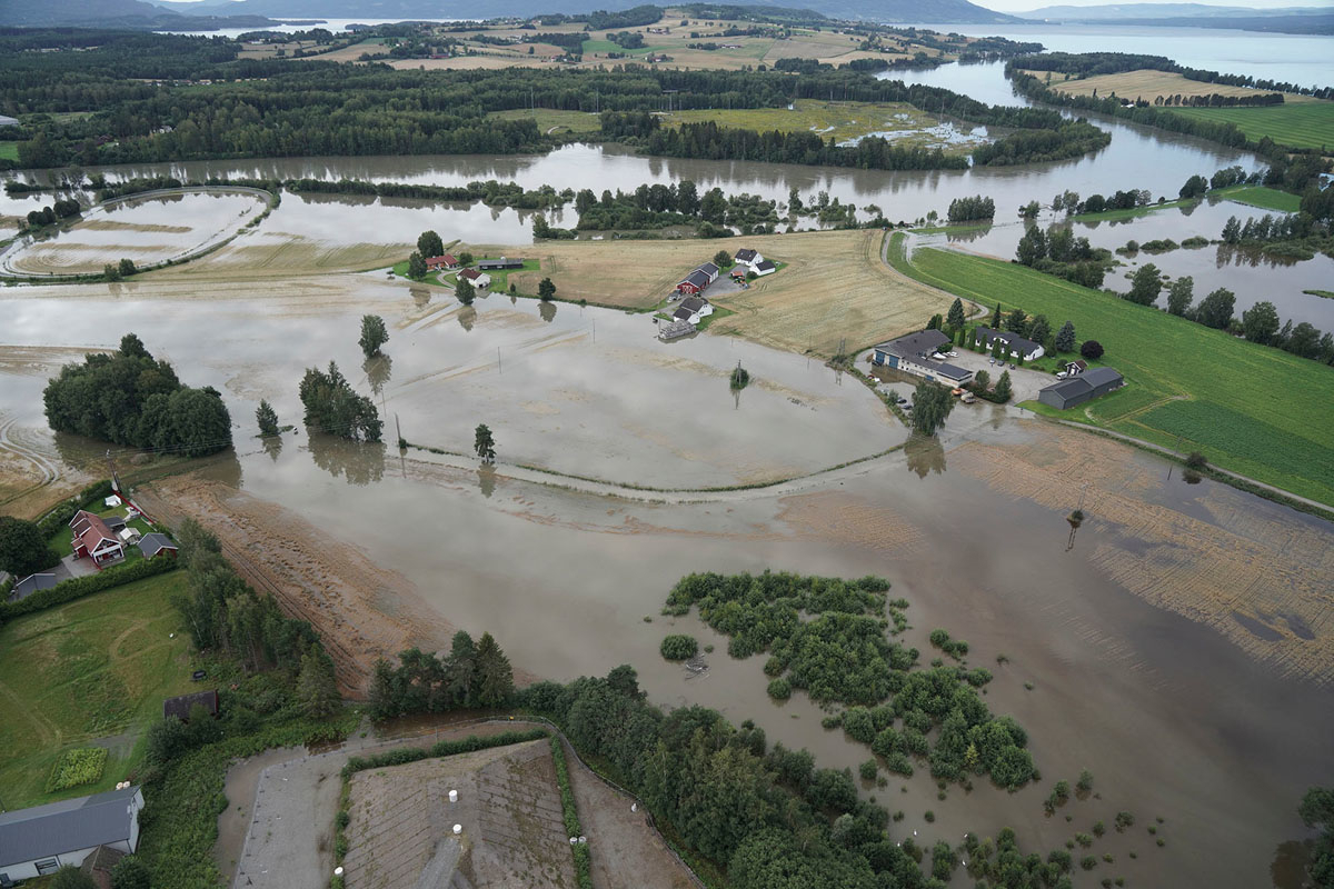 Hokksund etter ekstremværet «Hans» 2023