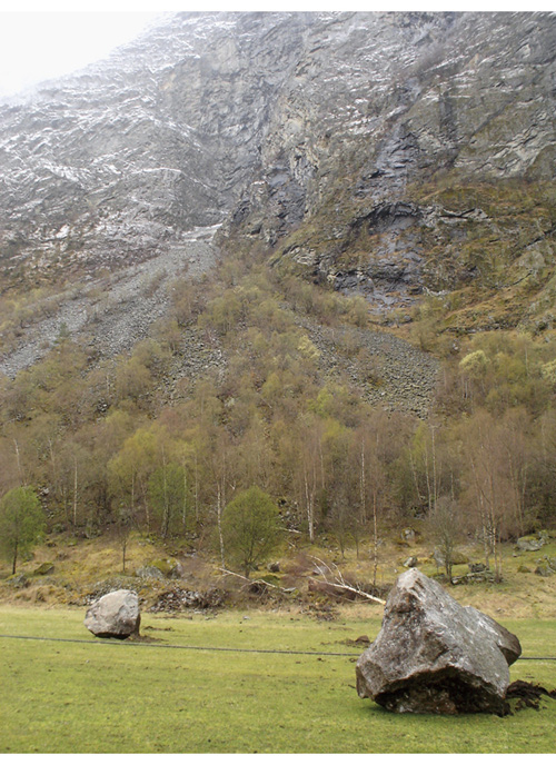 Figure 6.1 Results of a rockfall in Lærdal in Western Norway