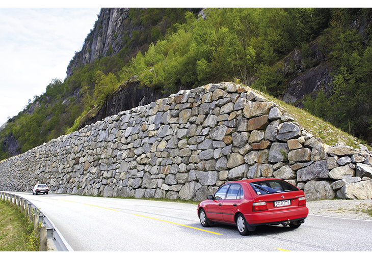Figure 6.2 Rockfall barrier along a road