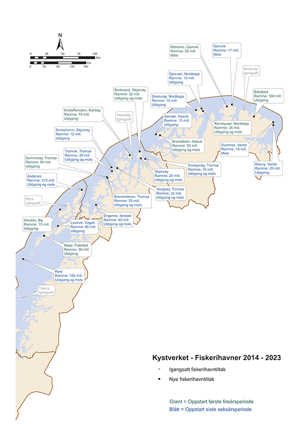 Figur 8.4 Fiskerihavner i Nord-Norge