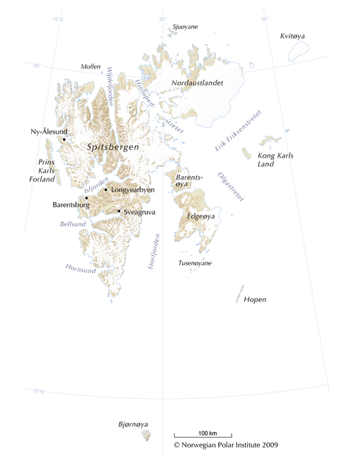 Figure 2.1 Map of Svalbard