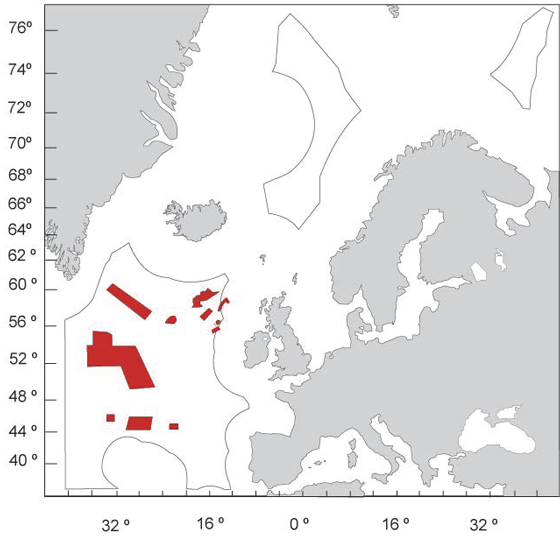 Figur 2.5 NEAFC si stenging av botnfiske i internasjonalt farvatn 
