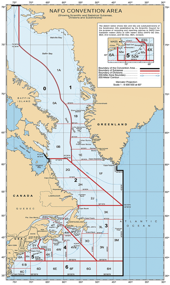 Figur 3.11 NAFO sitt konvensjonsområde
