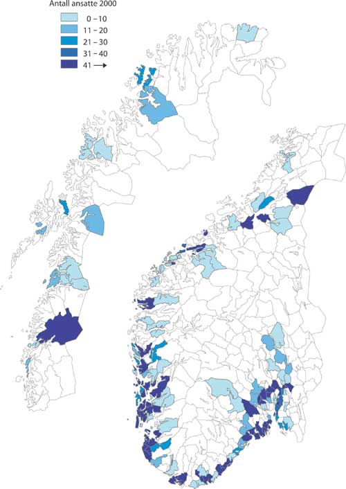 Figur 3.27 Etablering av leverandørbedrifter i Norge