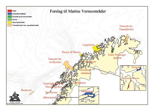 Figur 1.3 Foreslåtte marine verneområder i Lofoten – Barentshavet