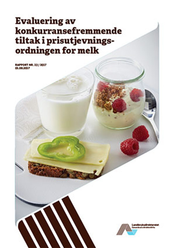 Forside rapport: Evaluering av konkurransefremmende tiltak i prisutjevningsordningen for melk