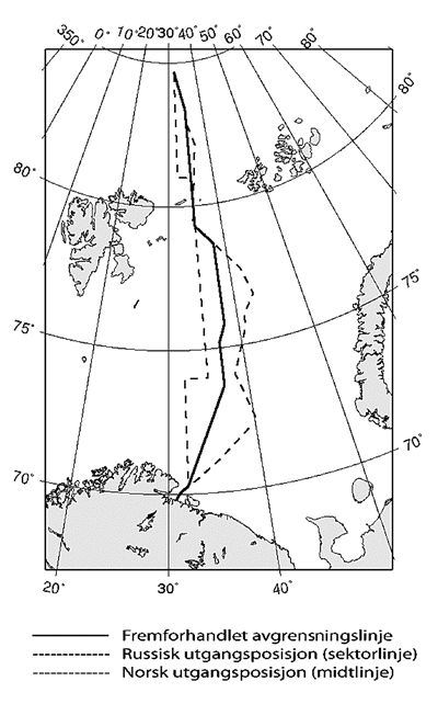 Figur 6.1 Fremforhandlet avgrensningslinje