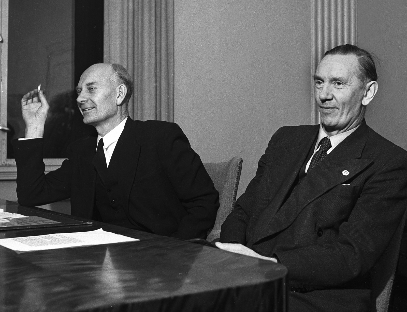 Einar Gerhardsen og Oscar Torp 13.11.1951