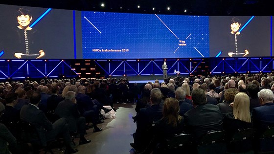 Utenriksminister Ine Eriksen Søreide på NHOs årskonferanse 9. januar 2019.  Foto: Guri Solberg, UD