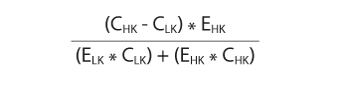 Figur 5.1 Formel for beregning av vekt til søker- og lærlingekriteriet
