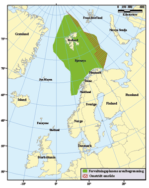 Figur 2.5 Kartet viser den geografiske avgrensningen av forvaltningsplanområdet.