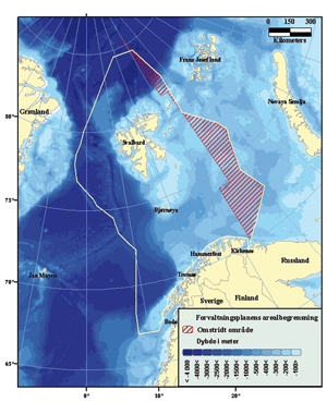 Figur 3.2 Dybdeforhold i forvaltningsområdet.