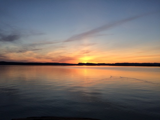 Oslofjorden i solnedgang
