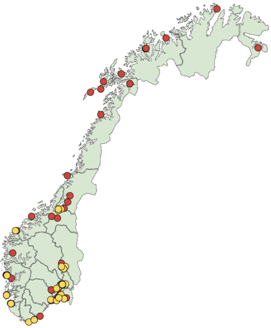 Figur 3.1 Fagskolenes geografiske plassering, 2015 
