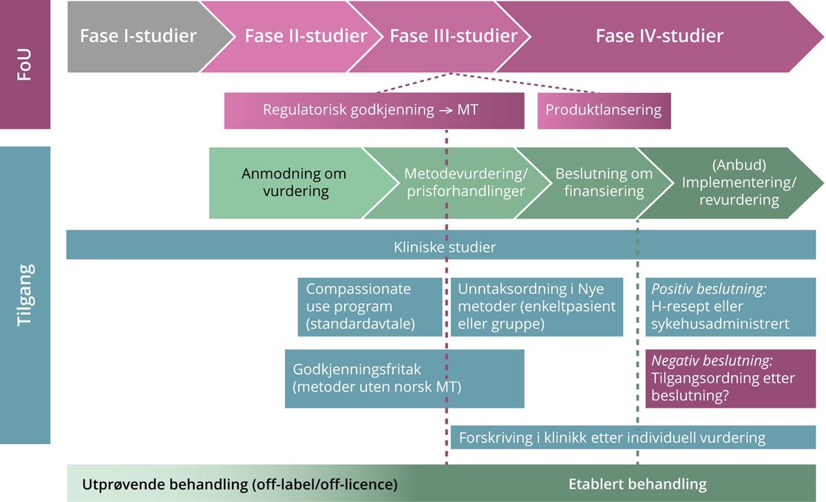 Prosessen frem mot offentlig tilgang til nye metoder gjennom de regionale helseforetakene