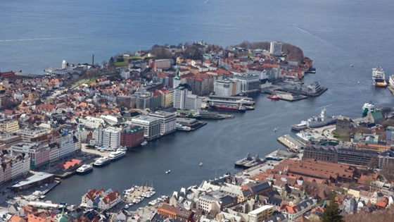 Utsikt fra Fløyen i Bergen