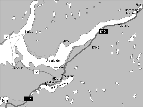 Figur 3.2 E134 Stordalstunnelen – detaljkart