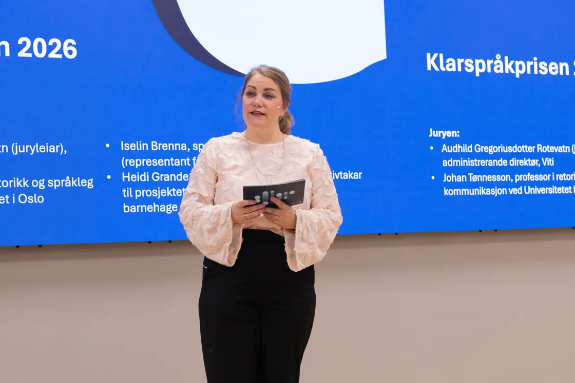 Klarspråkprisen 2026 - Statssekretær Marianne Wilhelmsen