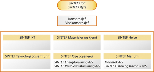 Figur 10.3 Organisasjonskart SINTEF.